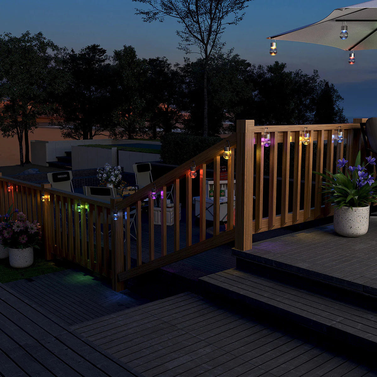Gigalumi Solar Crackle Glass Hanging Ball Lights Set (8&12 Pack)