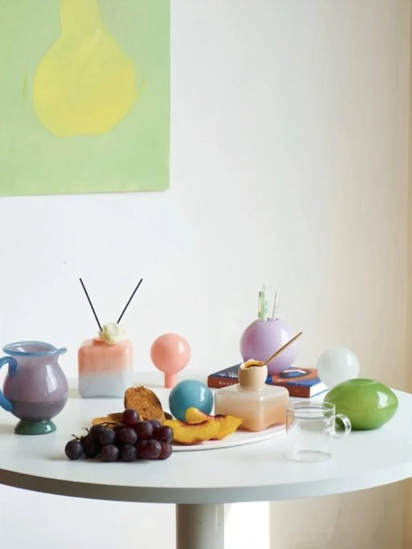 Handblown Bonbon Decorative Jar, Dopamine Decor, Whimsical Diffuser Bottles