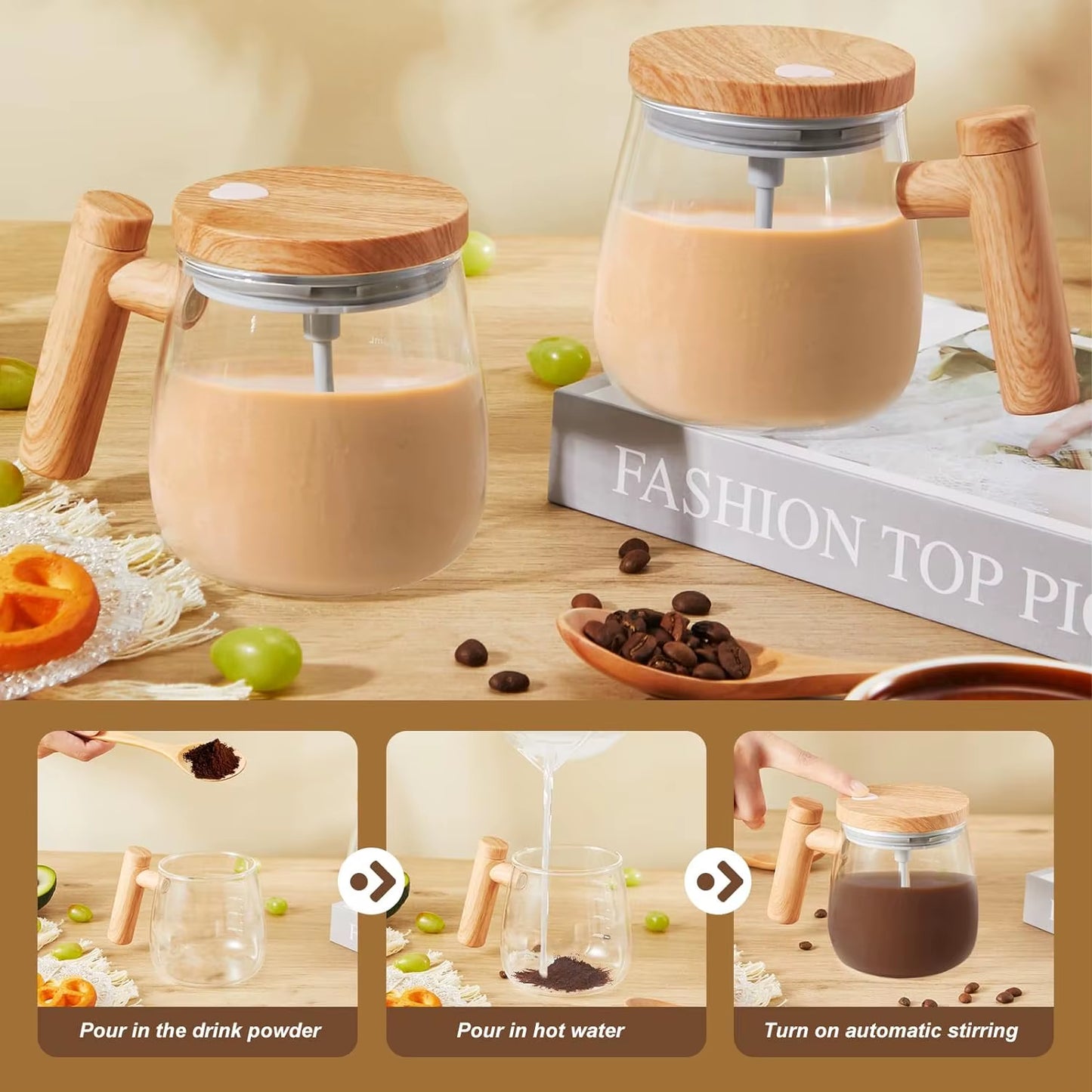 Revolutionize Your Morning Routine with the 400ML Self-Stirring Mug – Perfect for Coffee, Milk, and Protein Shakes! 🚀☕️ #SelfStirringMug #CoffeeLovers #MorningEssentials