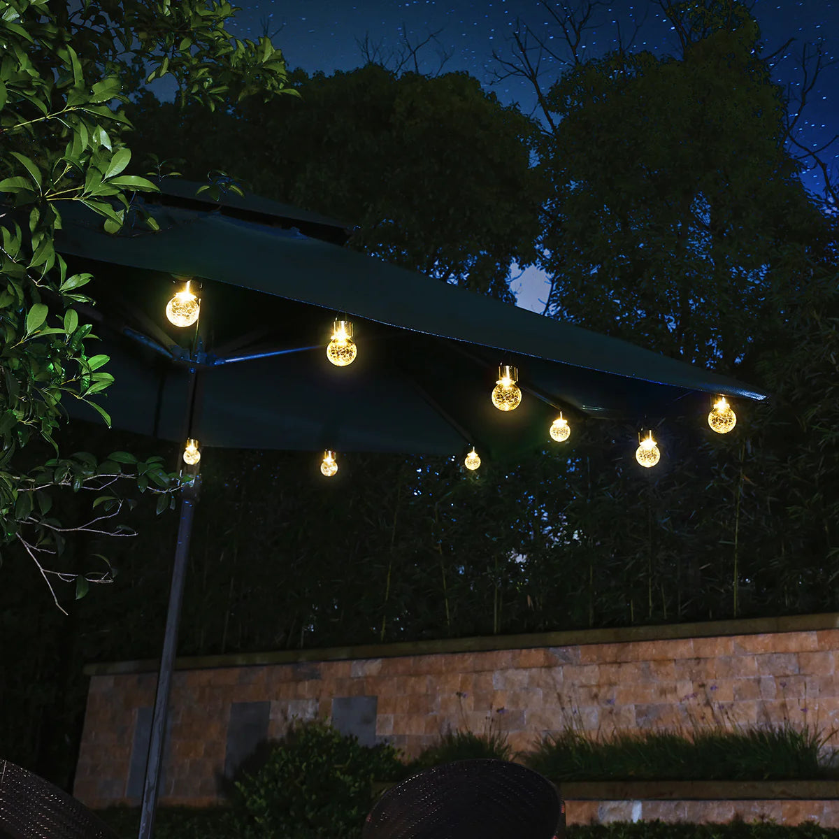 Gigalumi Solar Crackle Glass Hanging Ball Lights Set (8&12 Pack)
