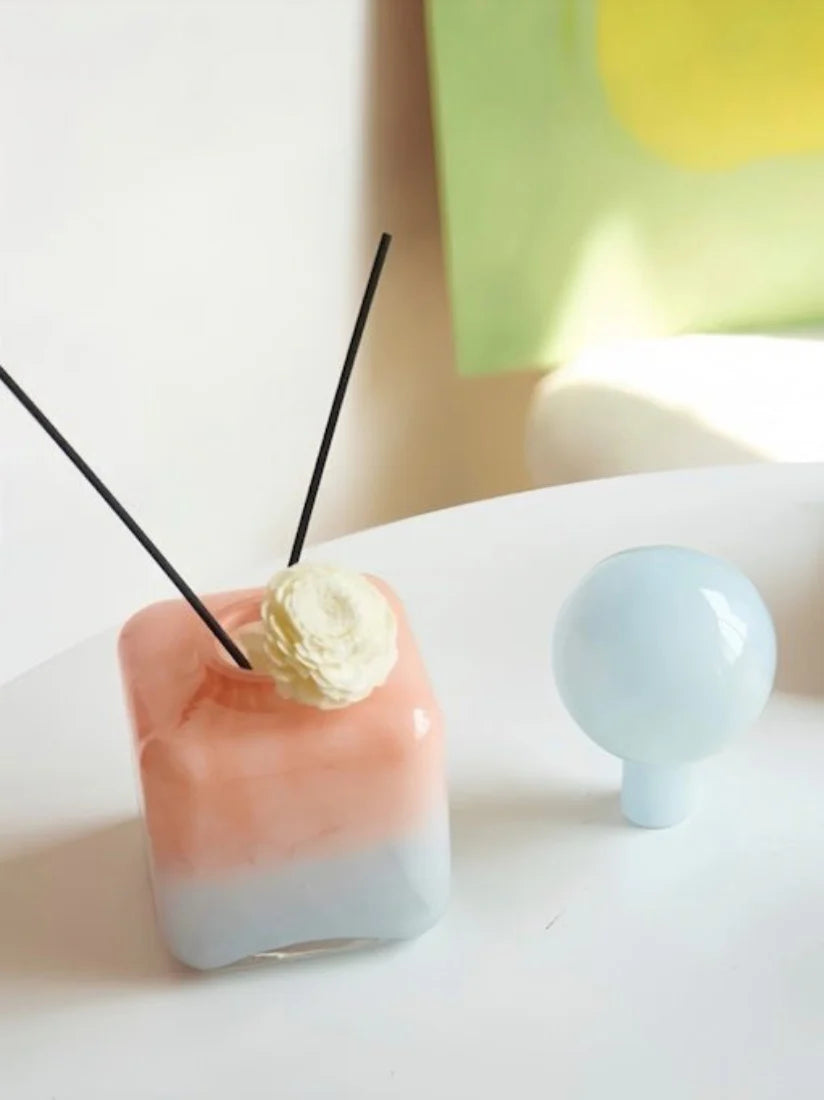 Handblown Bonbon Decorative Jar, Dopamine Decor, Whimsical Diffuser Bottles