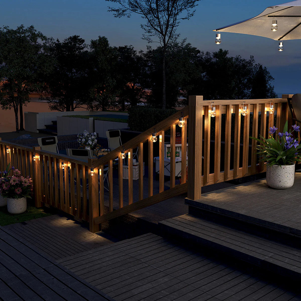 Gigalumi Solar Crackle Glass Hanging Ball Lights Set (8&12 Pack)
