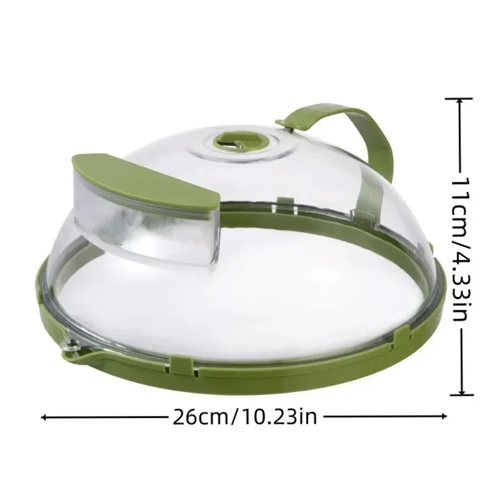 Clear Microwave Splatter Cover with Steamer Handle - 10 Inch Food Cover for Effortless Cooking and Mess-Free Heating