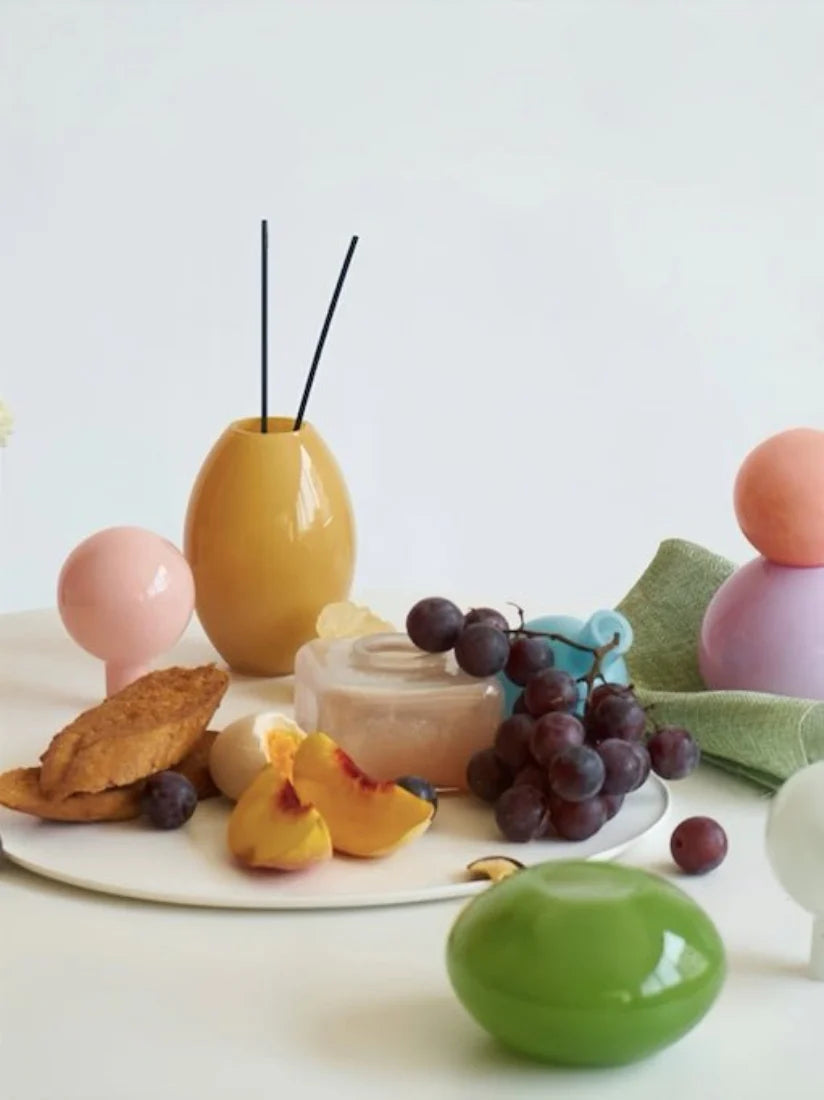 Handblown Bonbon Decorative Jar, Dopamine Decor, Whimsical Diffuser Bottles