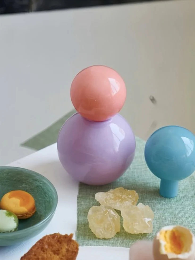 Handblown Bonbon Decorative Jar, Dopamine Decor, Whimsical Diffuser Bottles