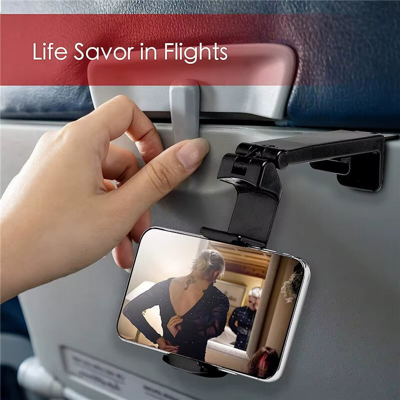Portable Foldable Airplane Phone Holder and Desk Mount for Travel and Selfie Support