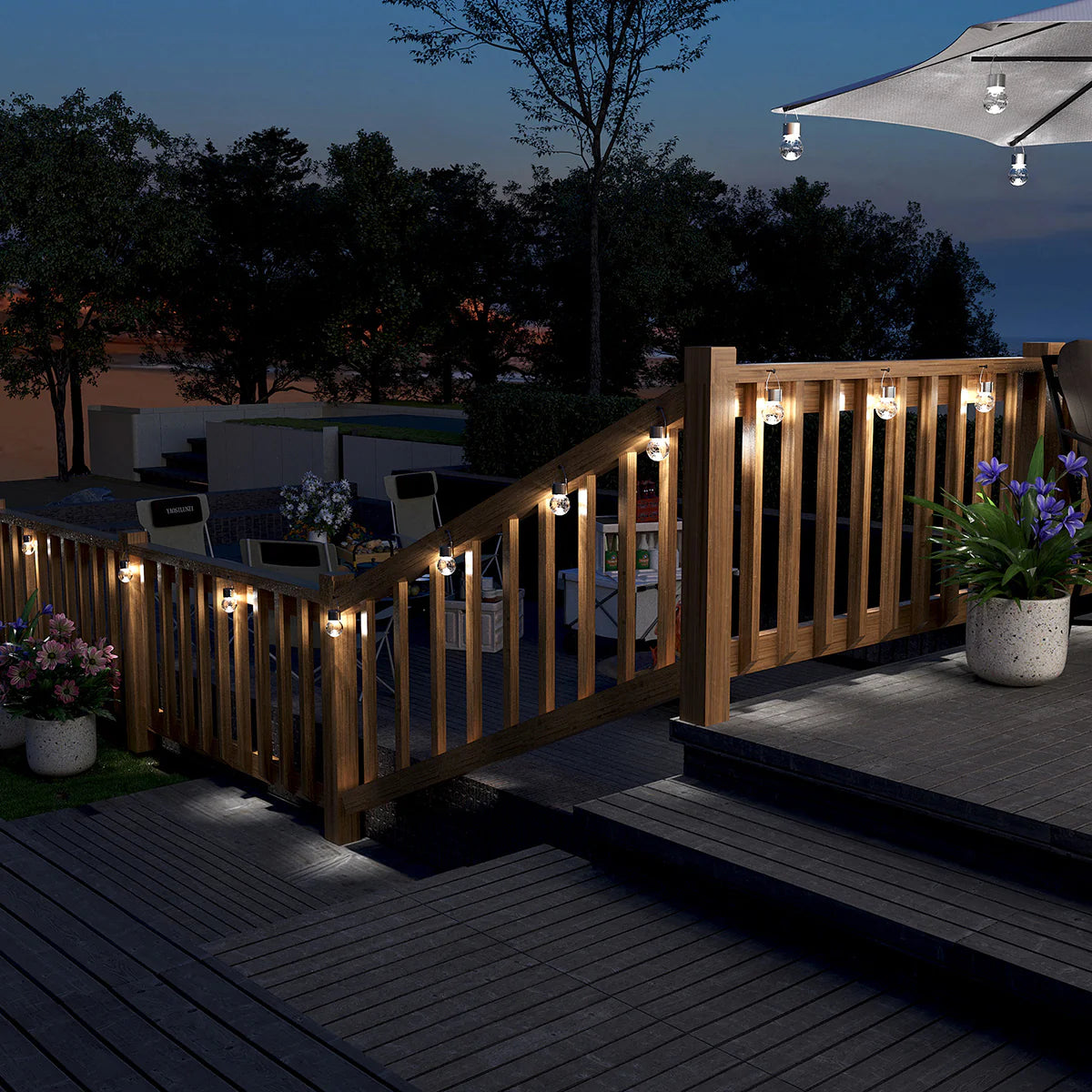 Gigalumi Solar Crackle Glass Hanging Ball Lights Set (8&12 Pack)