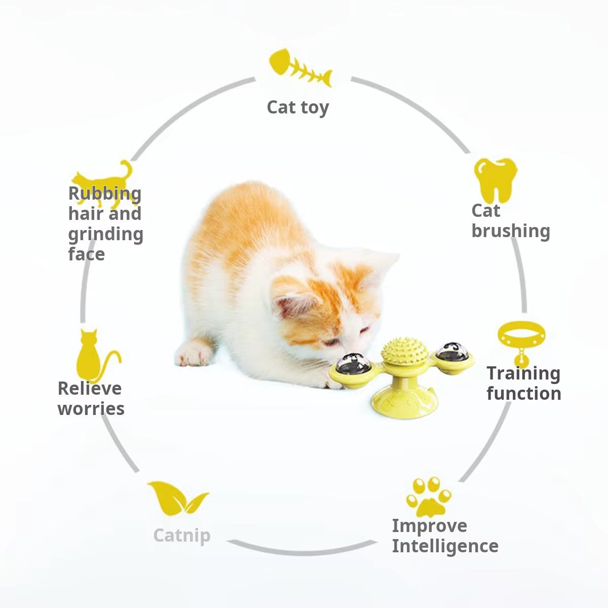 Interactive Multifunctional Cat Toy with Glowing Ball & Catnip - Suction Cup Design for Engaging Play and Teeth Massage
