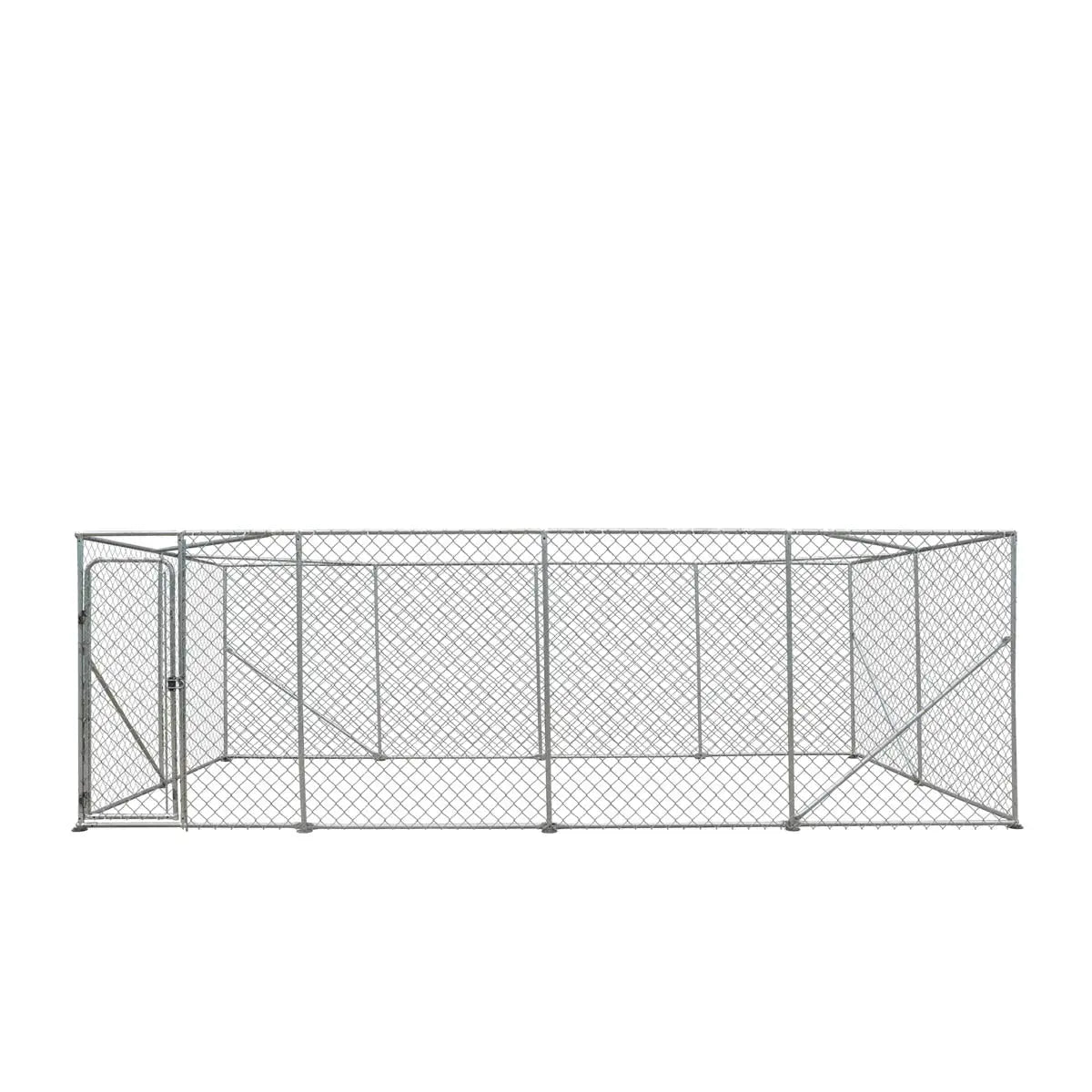 10’ X 20’ Outdoor Dog Kennel Playpen, Outdoor Dog Runner, Pet Exercise House, Lockable Gate, 6’ Chain-Link Fence, TMG-DCP1020