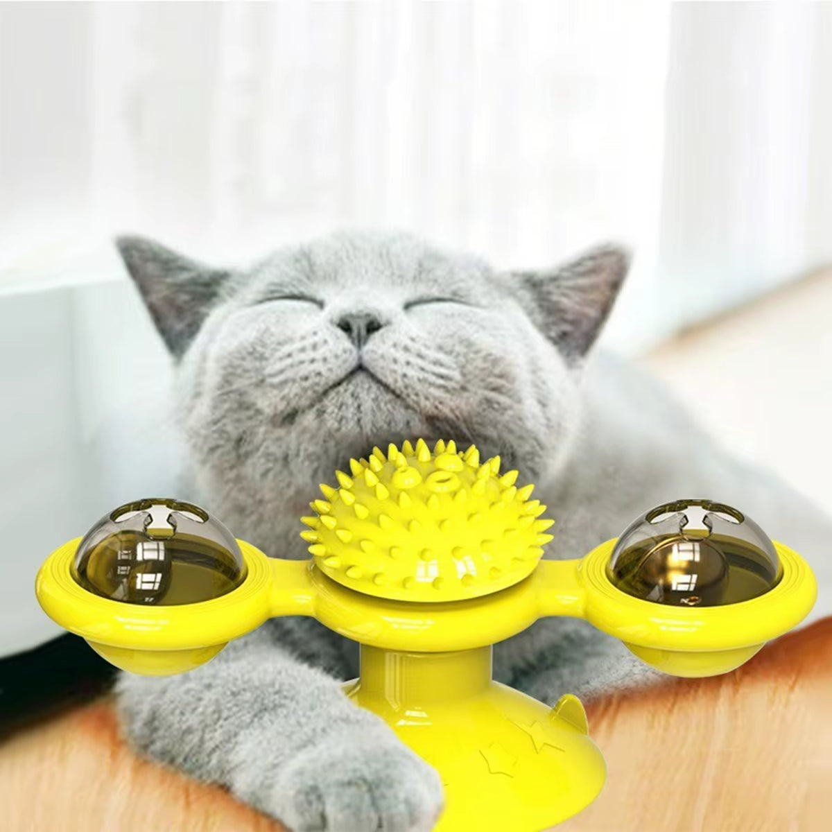 Interactive Multifunctional Cat Toy with Glowing Ball & Catnip - Suction Cup Design for Engaging Play and Teeth Massage