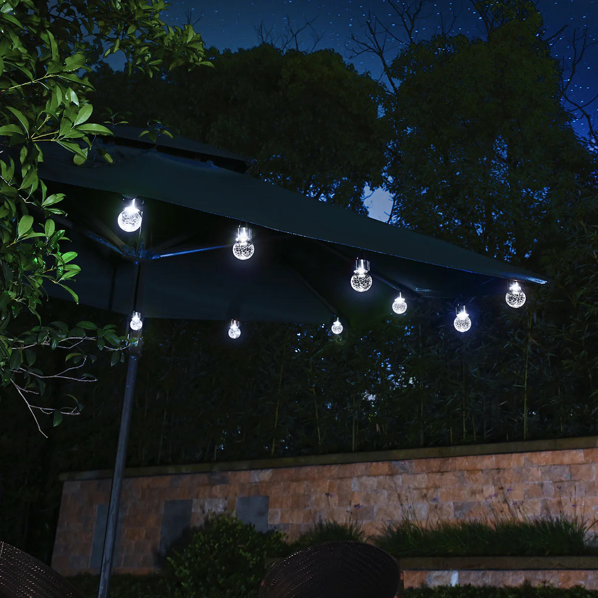 Gigalumi Solar Crackle Glass Hanging Ball Lights Set (8&12 Pack)