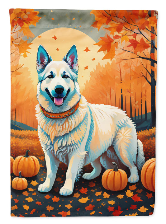White German Shepherd Fall House Flag