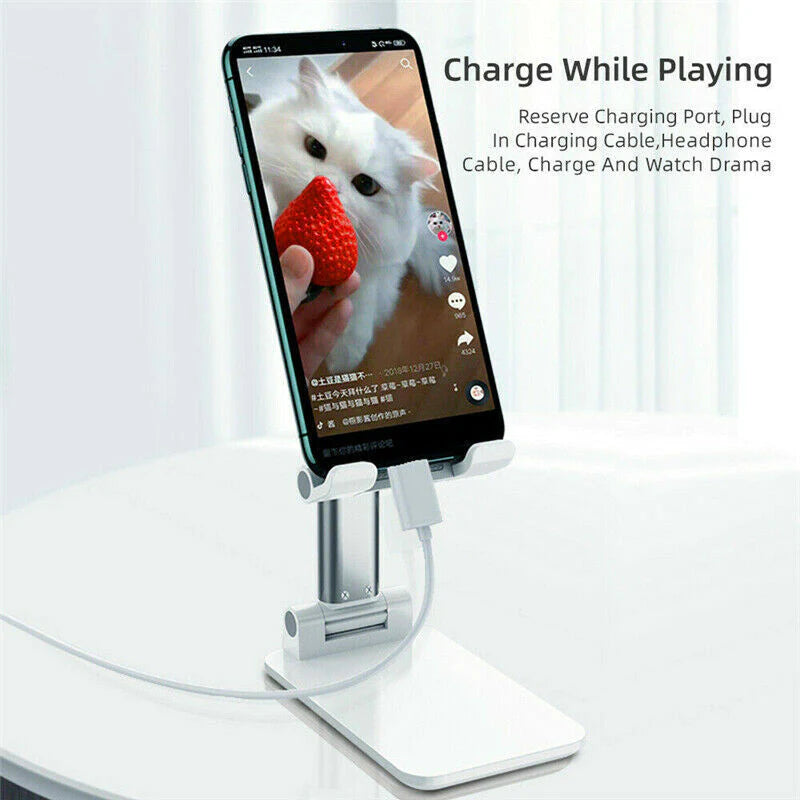 Adjustable Desktop Stand for Cell Phones and Tablets, Compatible with iPad and iPhone